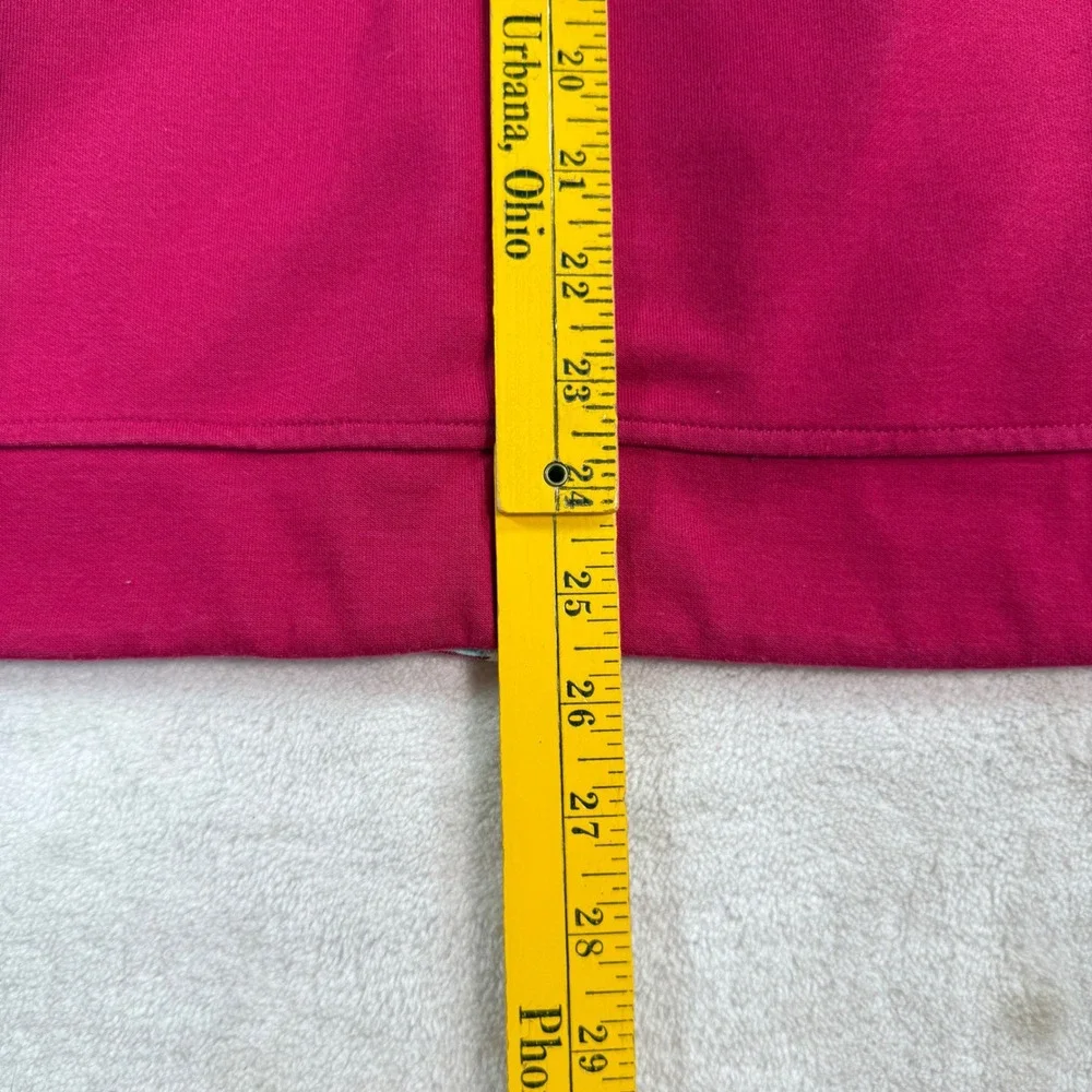Orvis Womens Full Zip Vest Pink Striped Mock Neck Pockets Activewear Size M